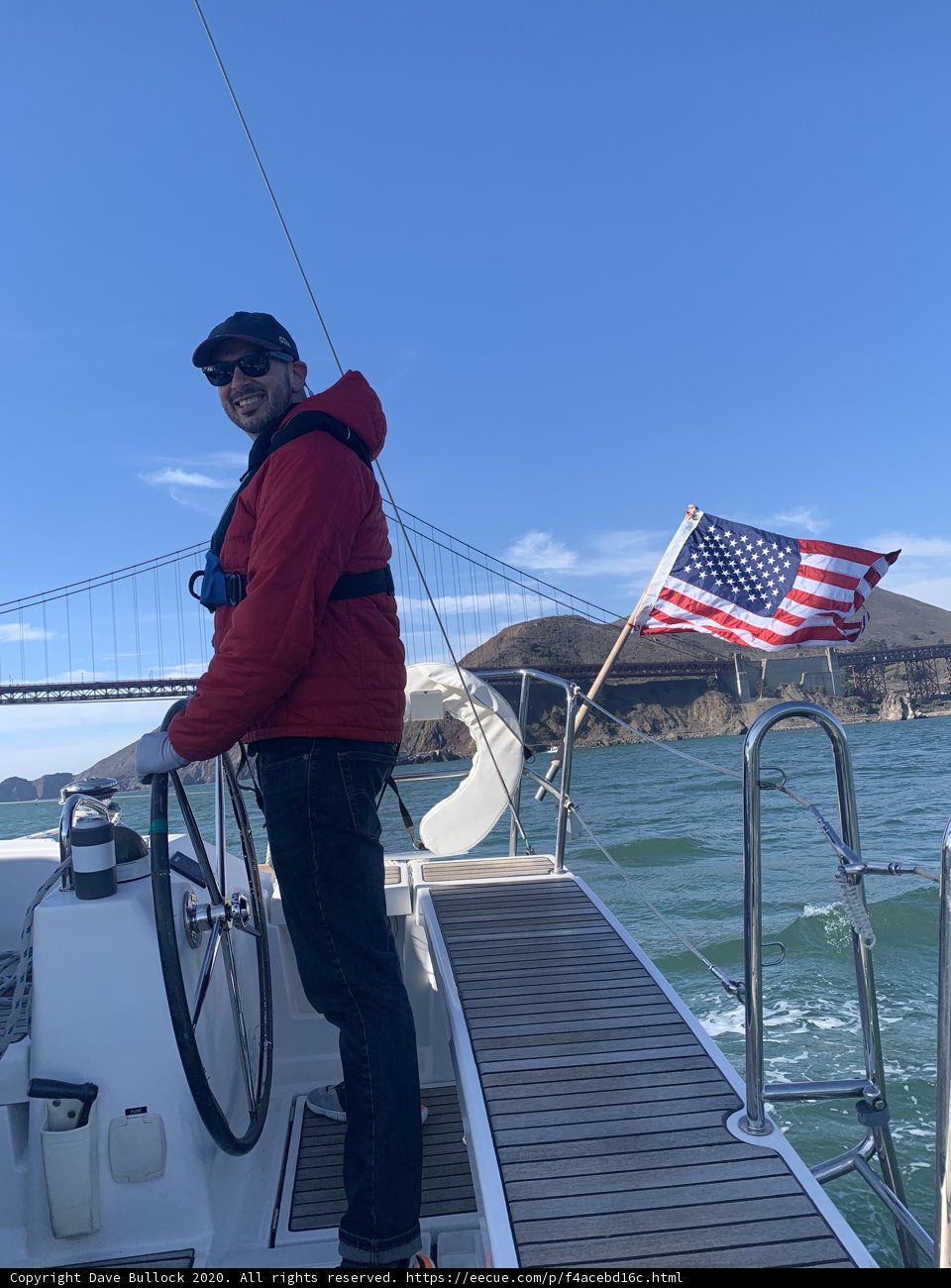 Proudly Sailing with the American Flag
