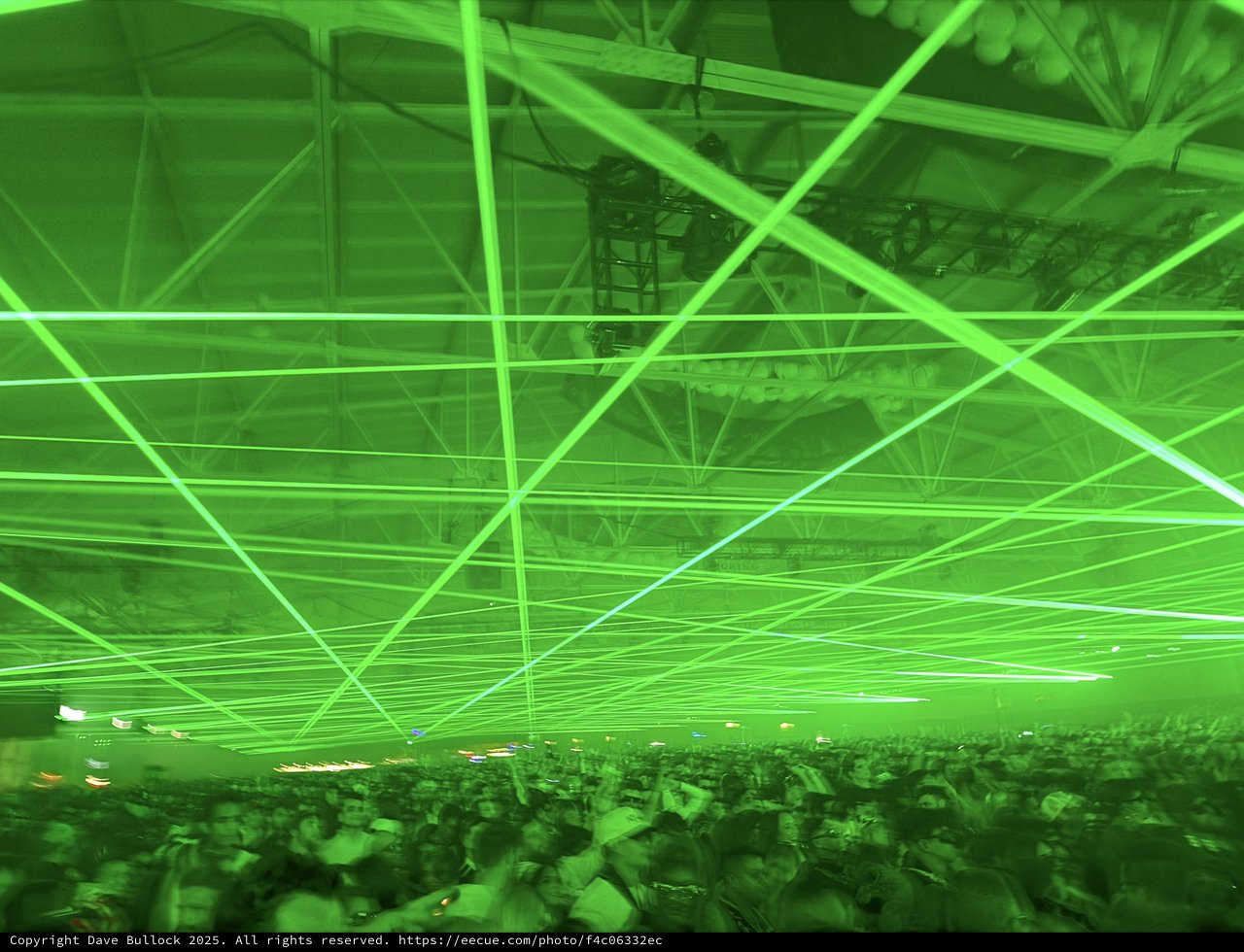 Green Laser Light Show at Electronic Music Concert