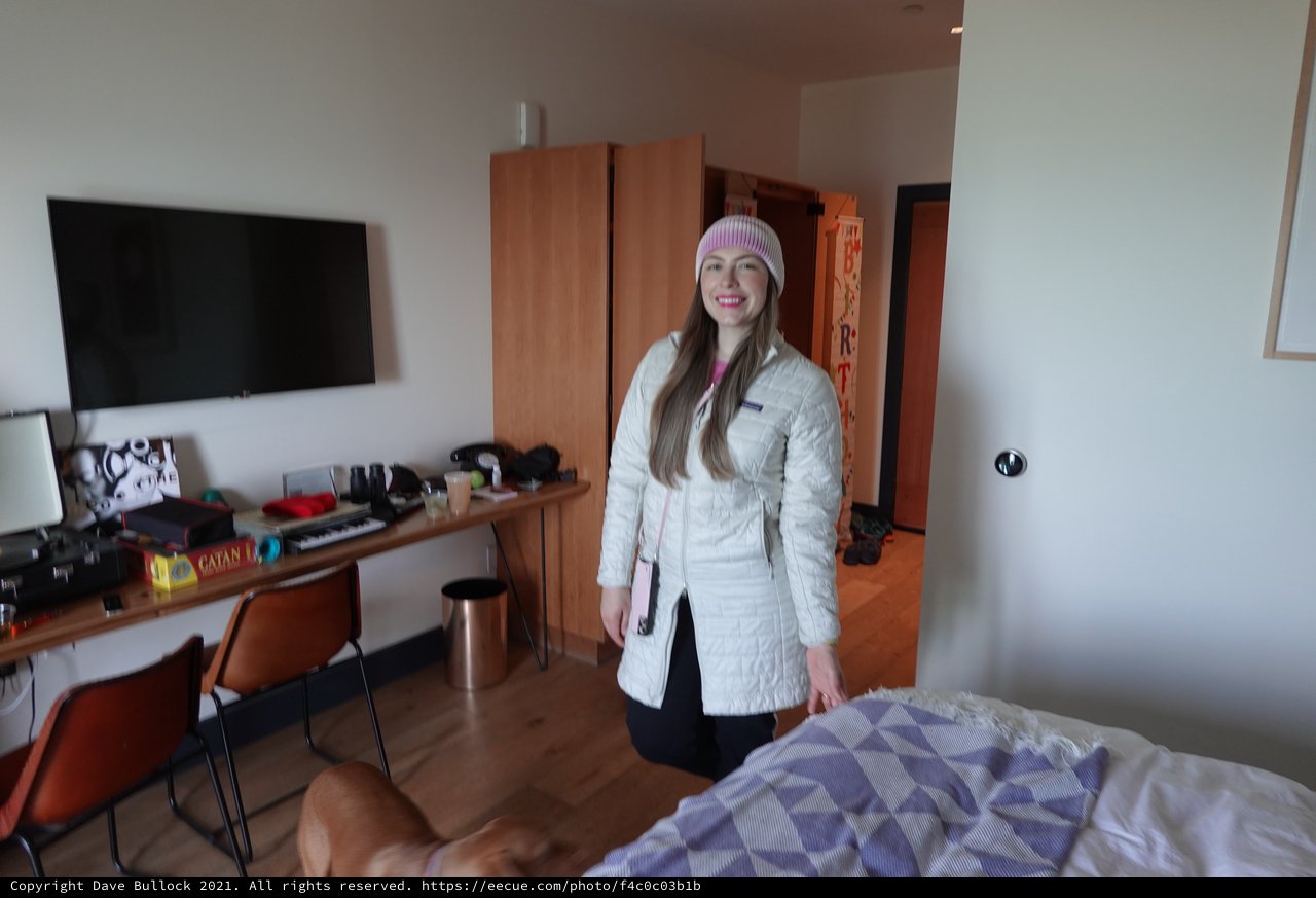 Woman in Winter Coat Ready to Go Out
