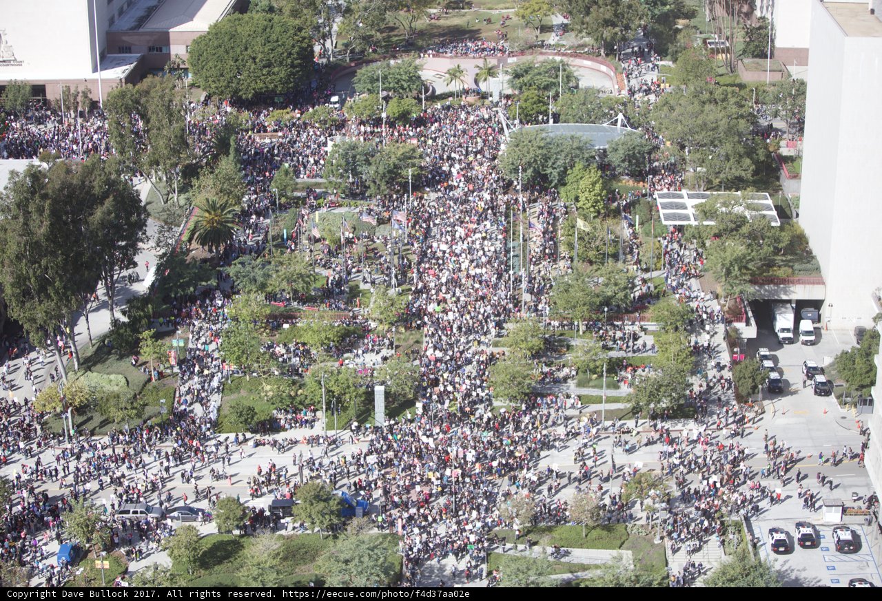 Massive Crowd Gathers in Los Angeles