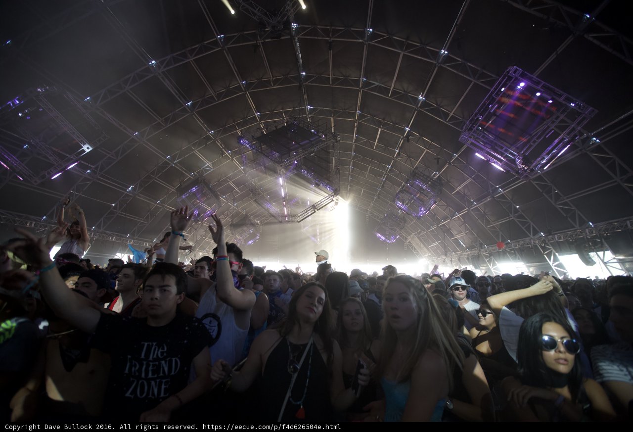 Coachella Crowd at Night
