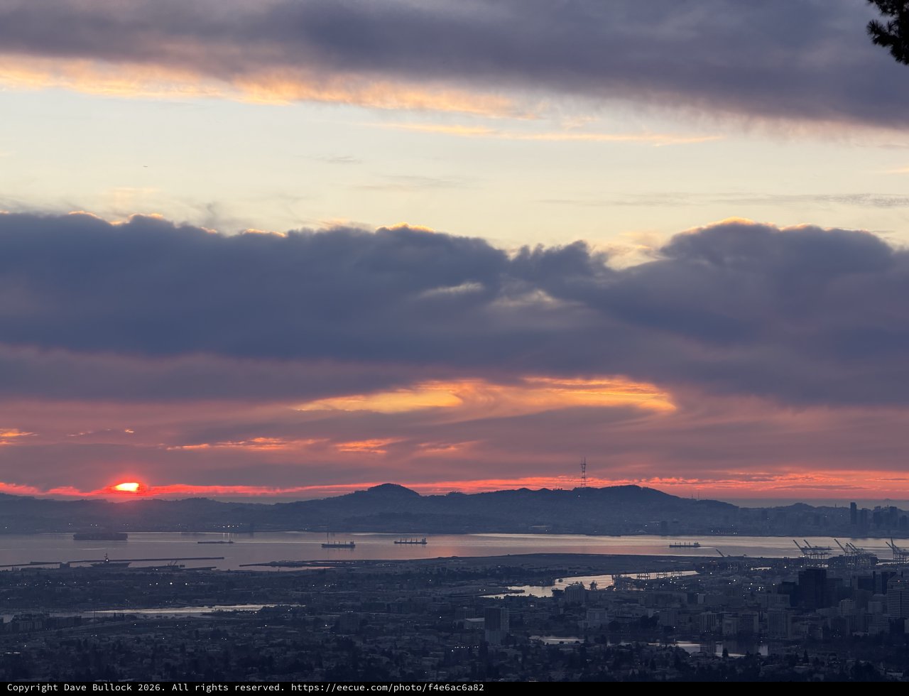 Sunset Over San Francisco Bay from Oakland Hills