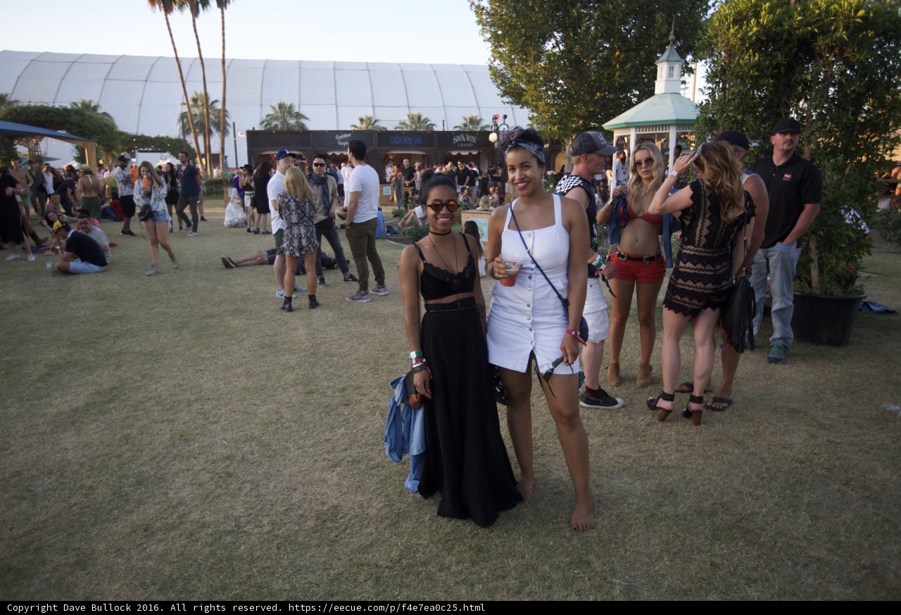Two Women Enjoying the Outdoors at Coachella Music Festival