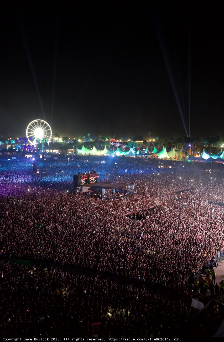 Electric Night: A Music Festival Crowd at Coachella