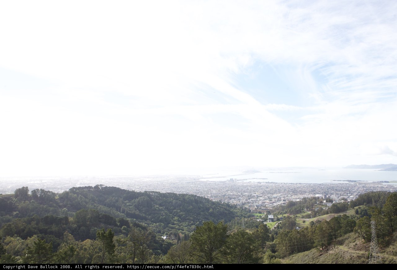 Hilltop View of a Cityscape and a Fire Hydrant