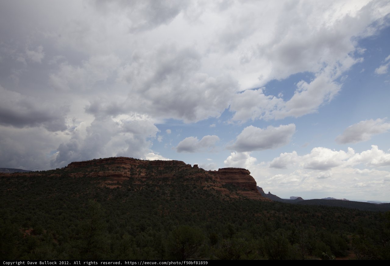 Majestic Mountain and Cumulus Clouds