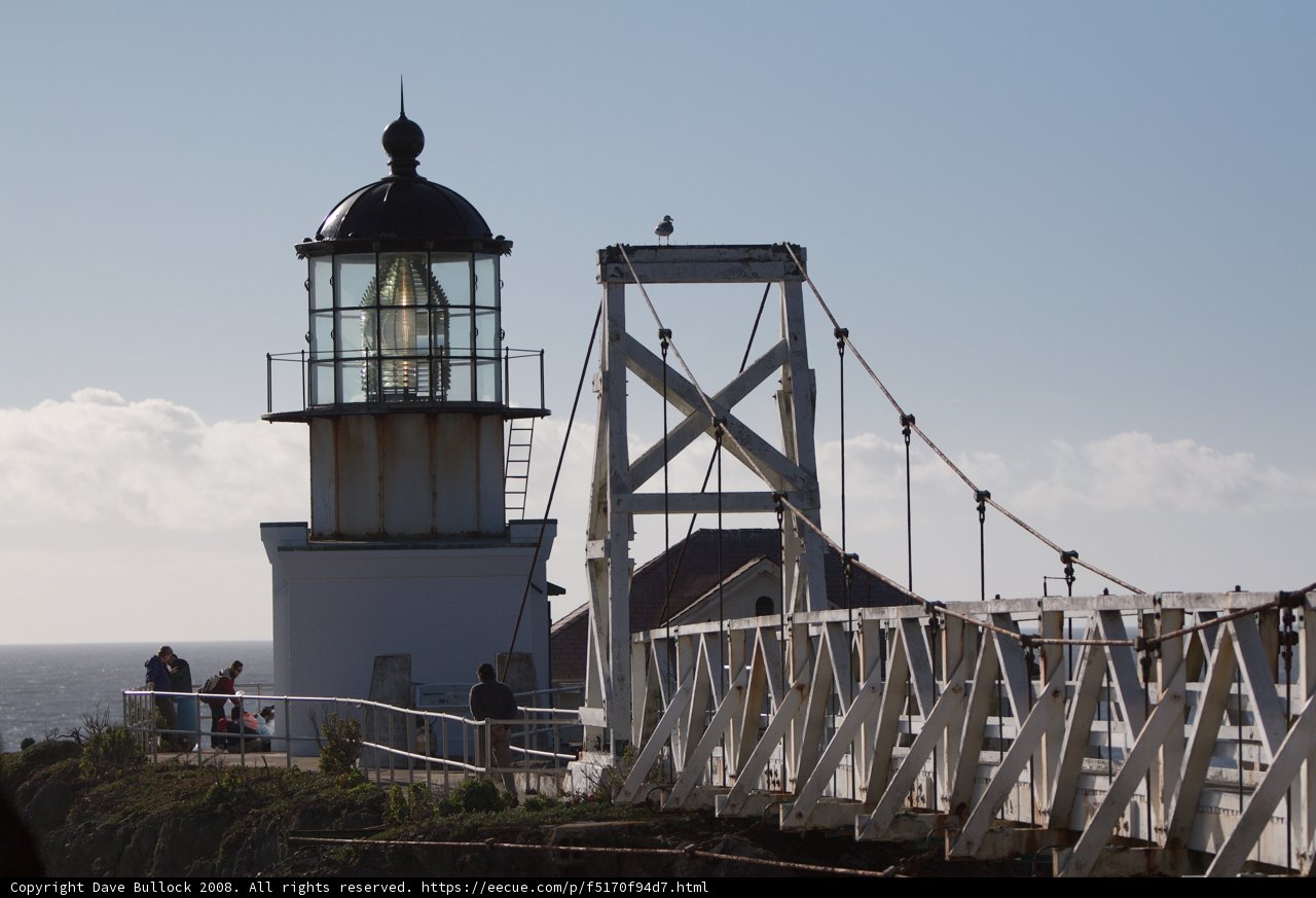 A Serene View of the White Bridge and Lighthouse