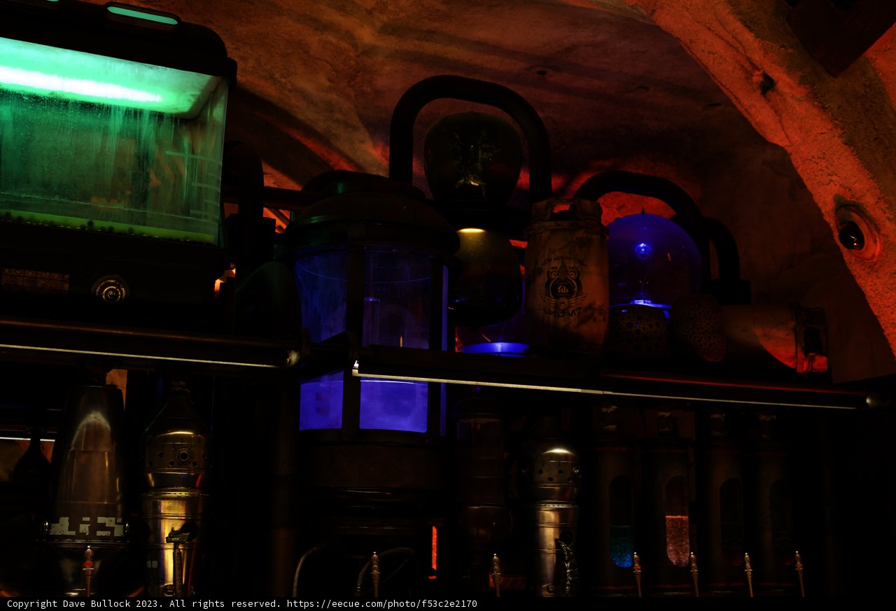 The Colorful Lights of the Pottery Pub Shelf