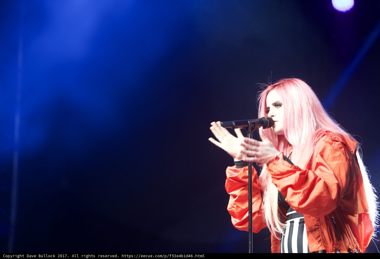 Pink-haired Singer Shines on Stage