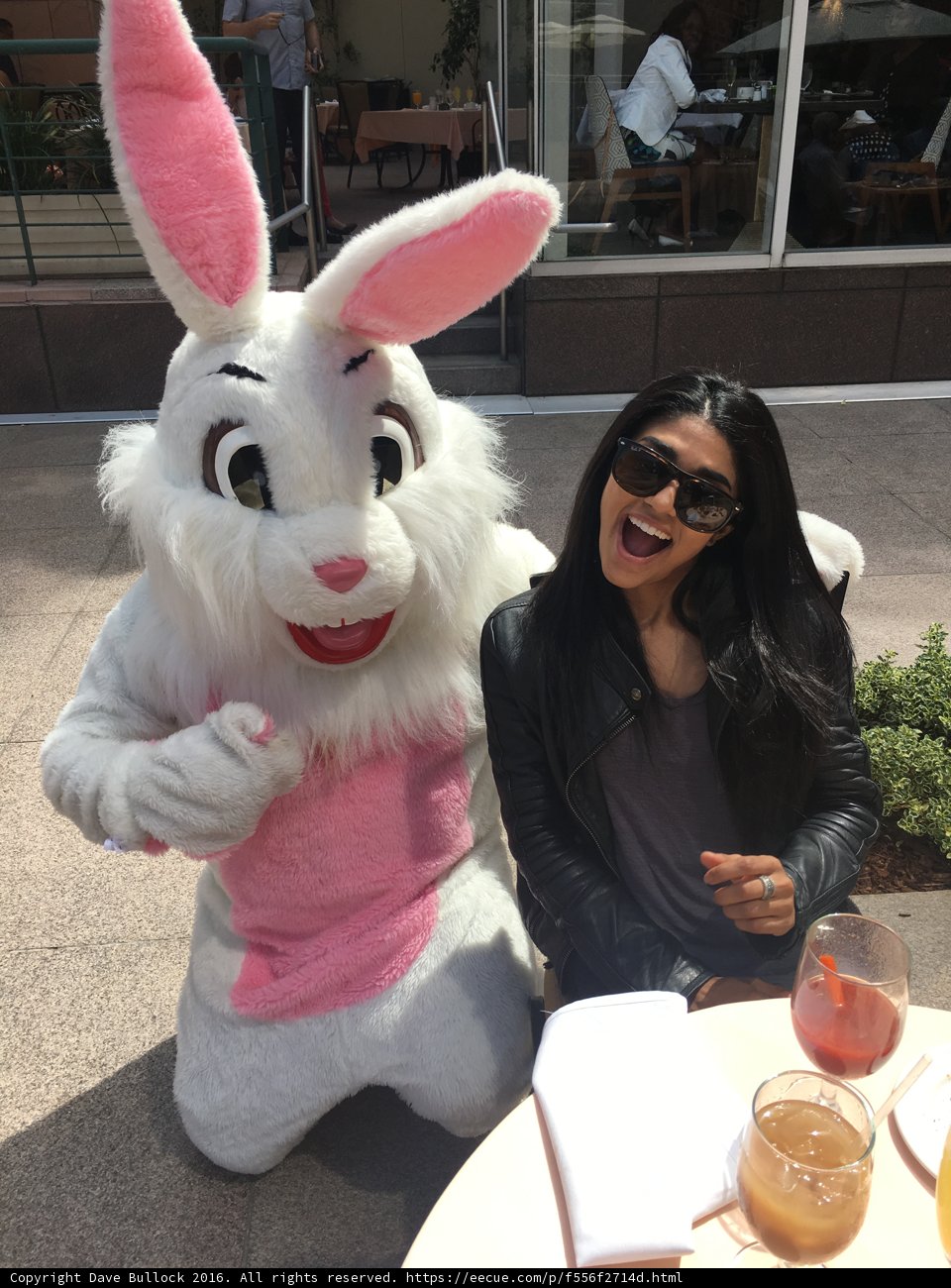 Meeting the Bunny Mascot