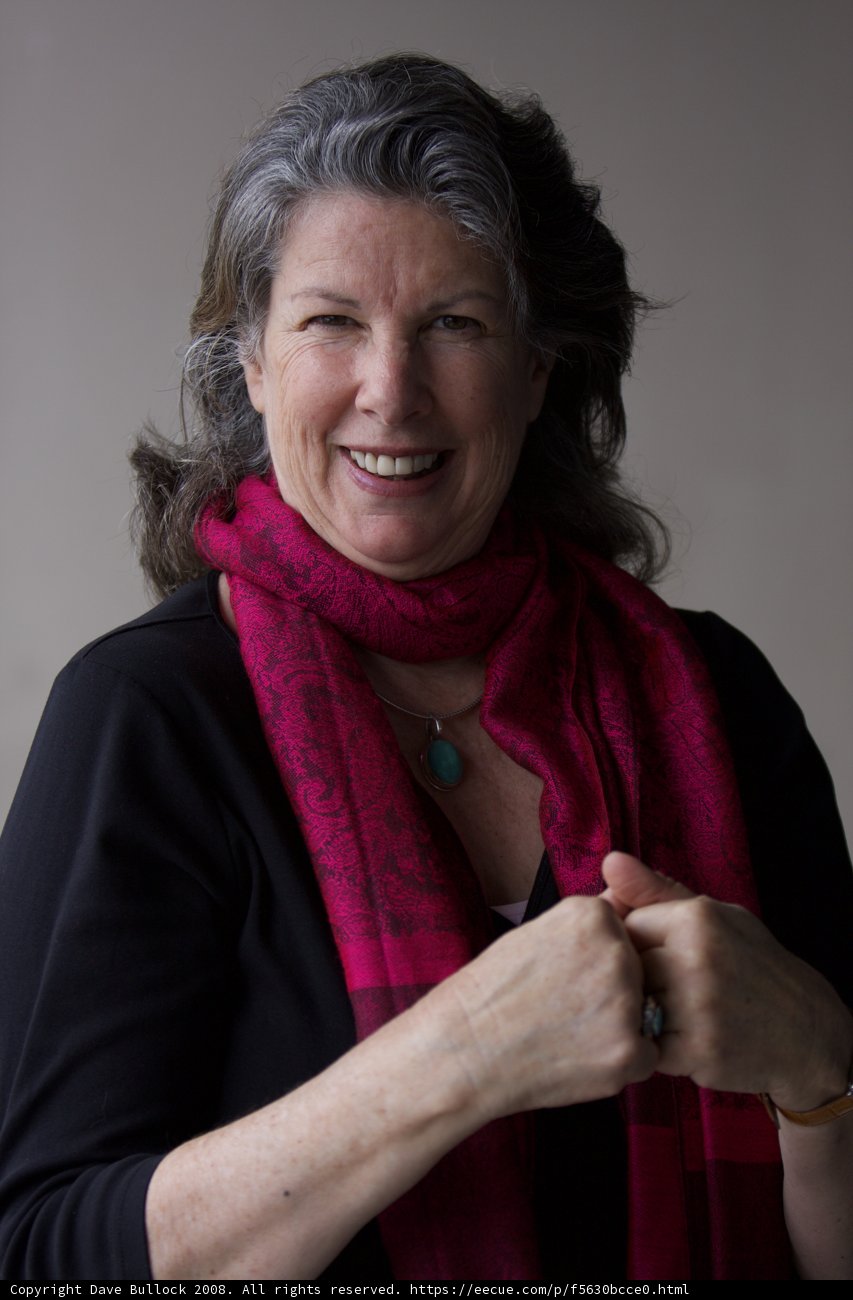 Smiling Rhoda in Black Shirt and Scarf