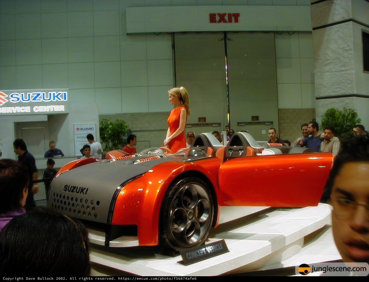 Checking out the latest convertible at the LA Auto Show