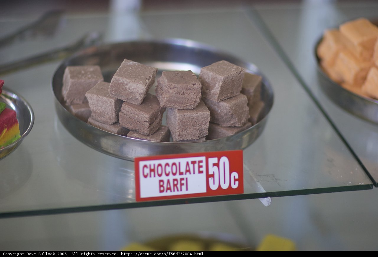 Tempting Chocolate Barfi Display