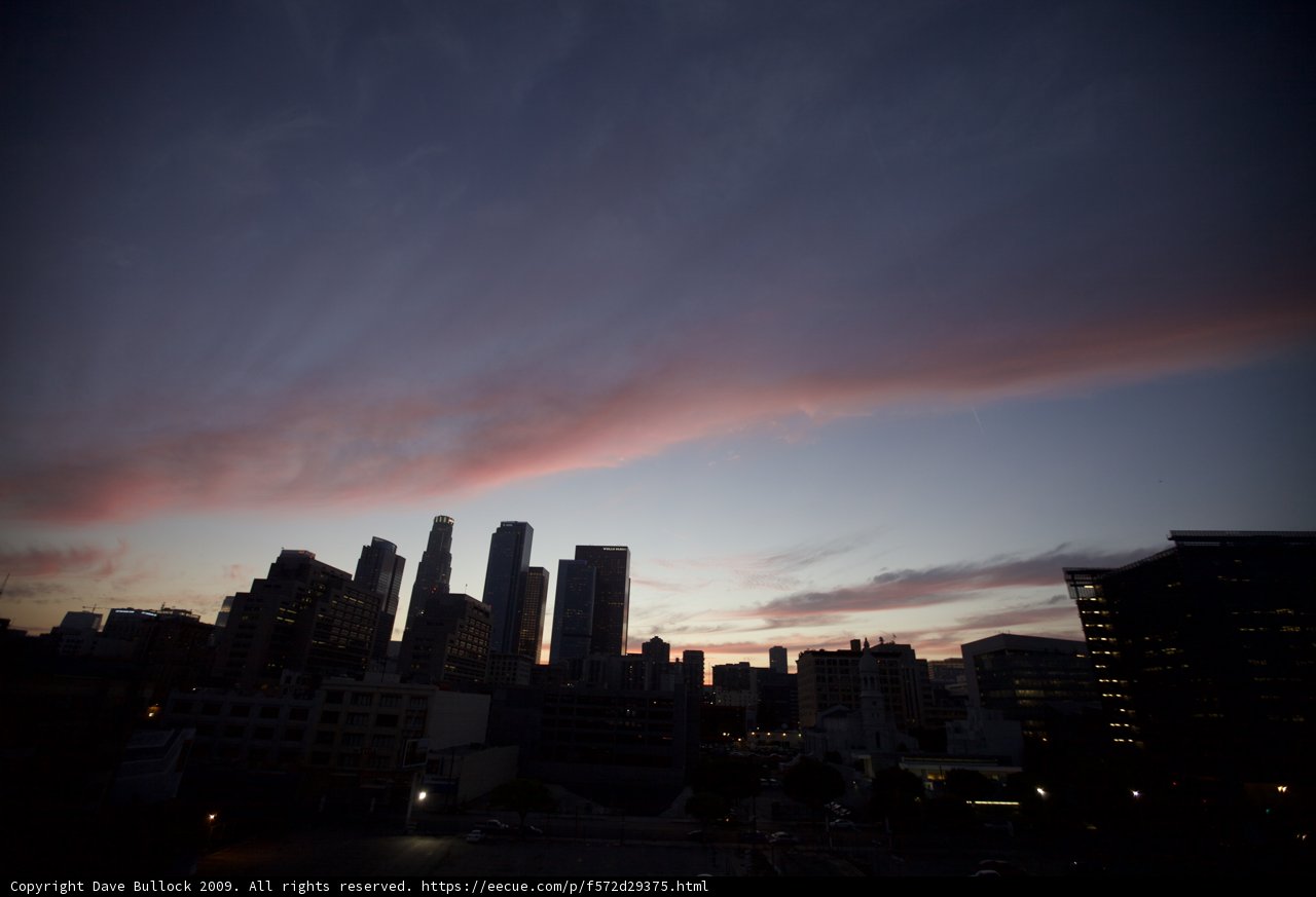 Sunset over Los Angeles Metropolis