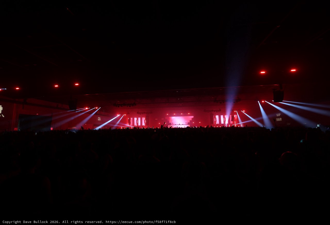 Crimson Light Waves Over Wobbleland 2026 Crowd