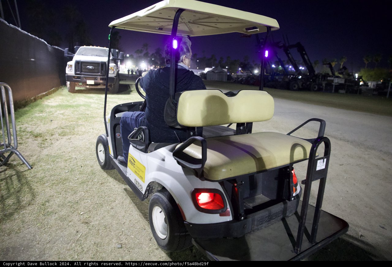 Navigating Coachella: Nighttime Golf Cart Ride