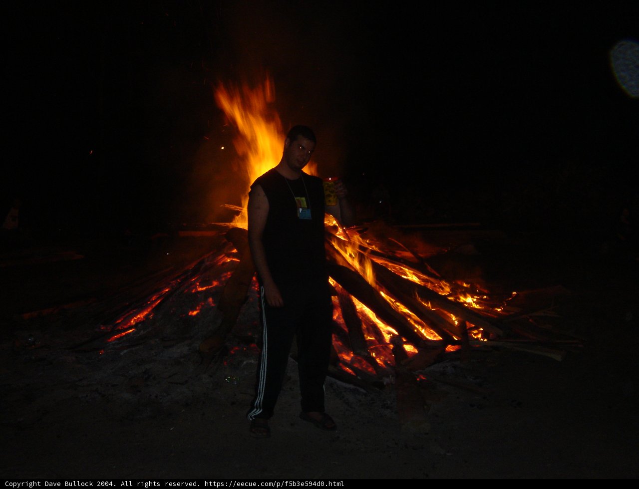 Nighttime Bonfire Gathering