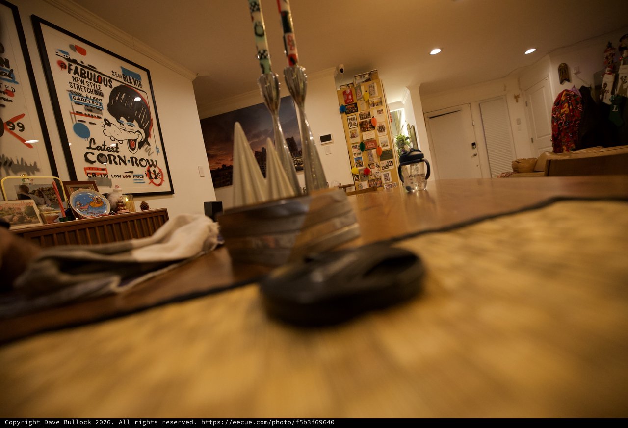 Intimate Home Interior with Vintage Posters and Skis