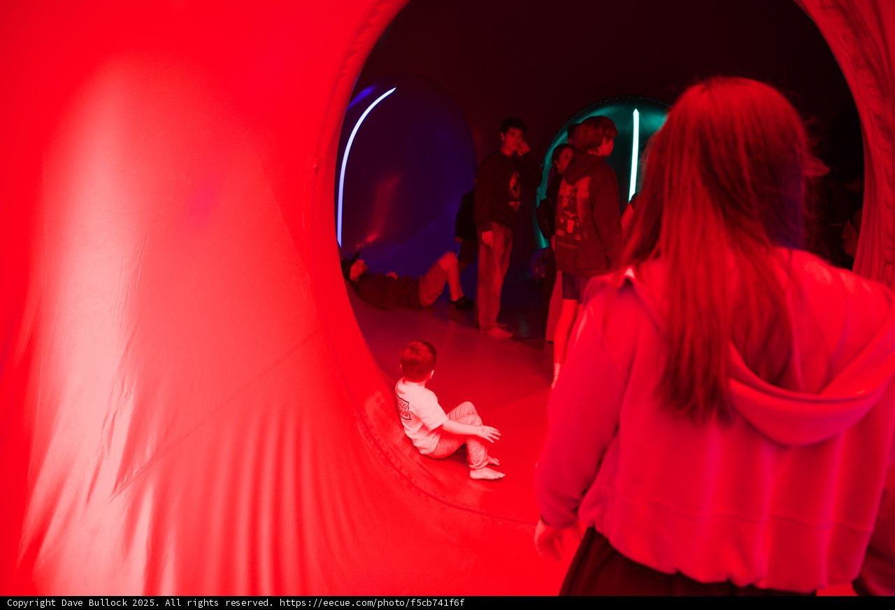 Exploring the Light Tunnel at Maker Faire 2025