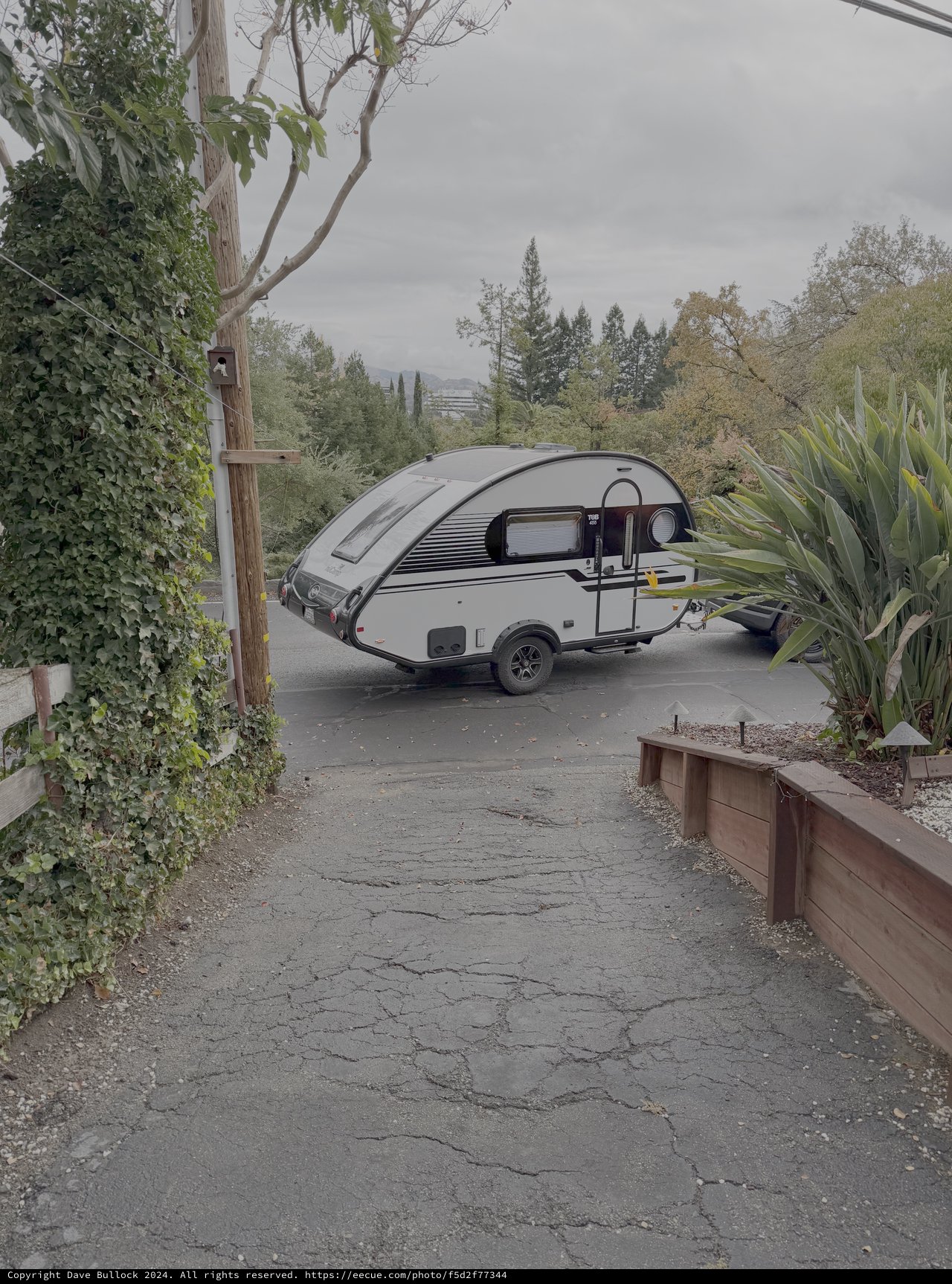Travel Trailer Parked in Residential Driveway