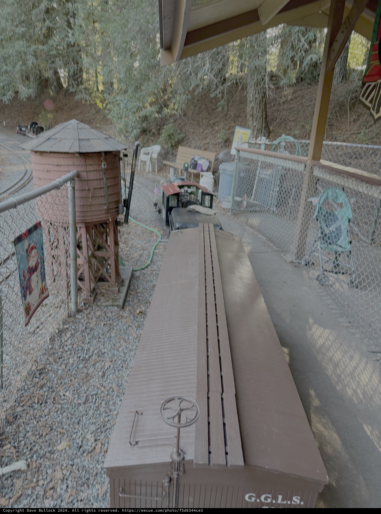 Model Railway Track in Garden Setting