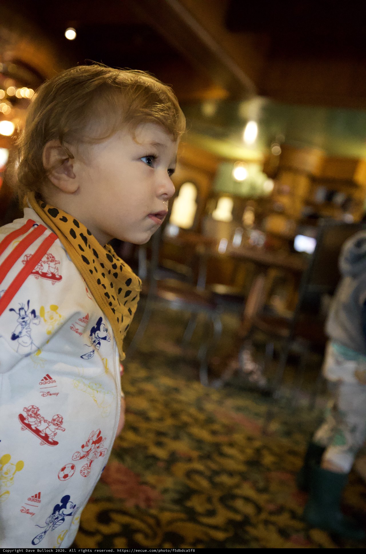 Young Child Admires Ornate Carousel at Madonna Inn