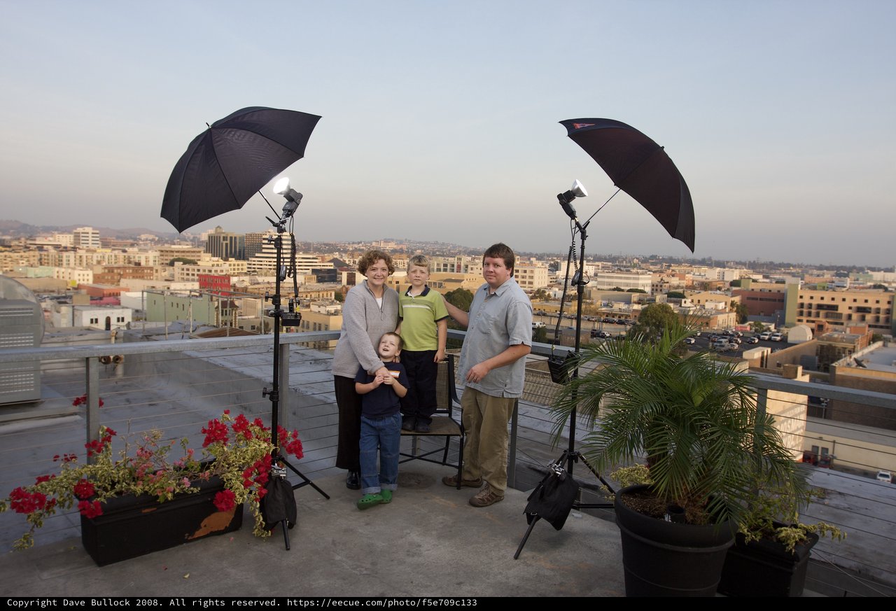 Family Portrait Session on Los Angeles Rooftop at Dusk