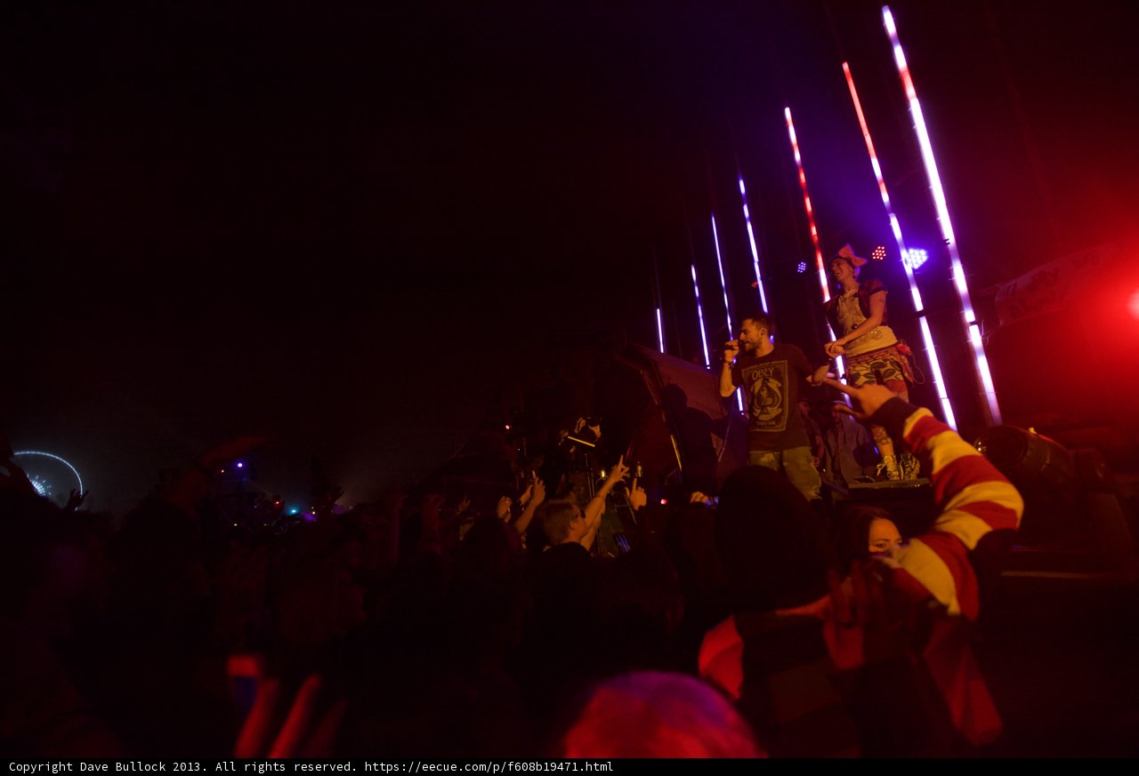 Red Lights and a Sea of People at Coachella Concert