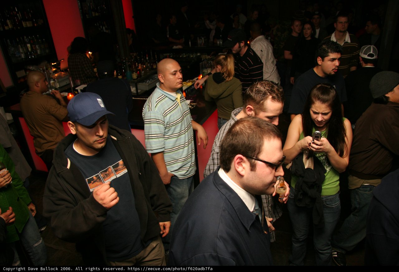 Partygoers at a Busy Nightclub