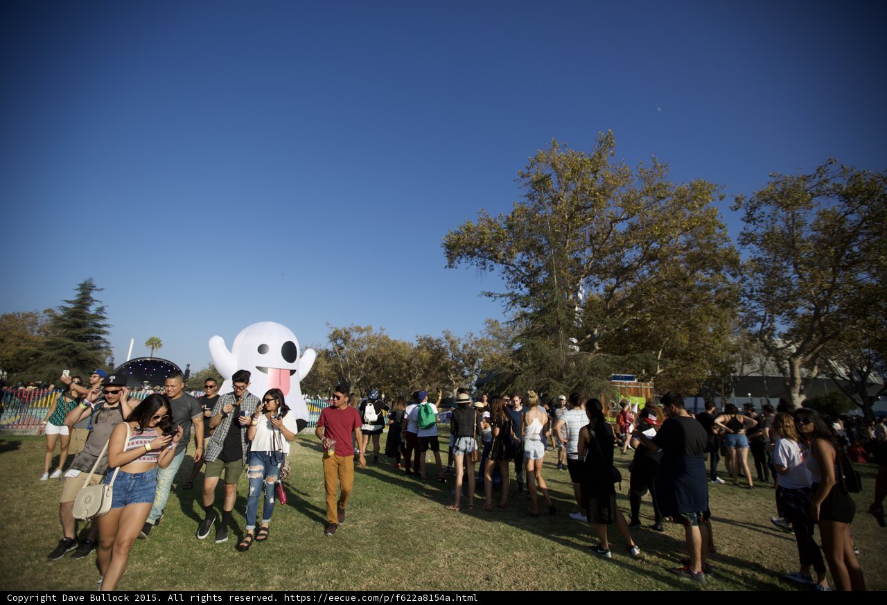 Giant Ghost Emoji at FYF