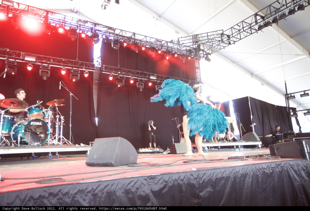 Blue Dress Drummer Rocks the Stage