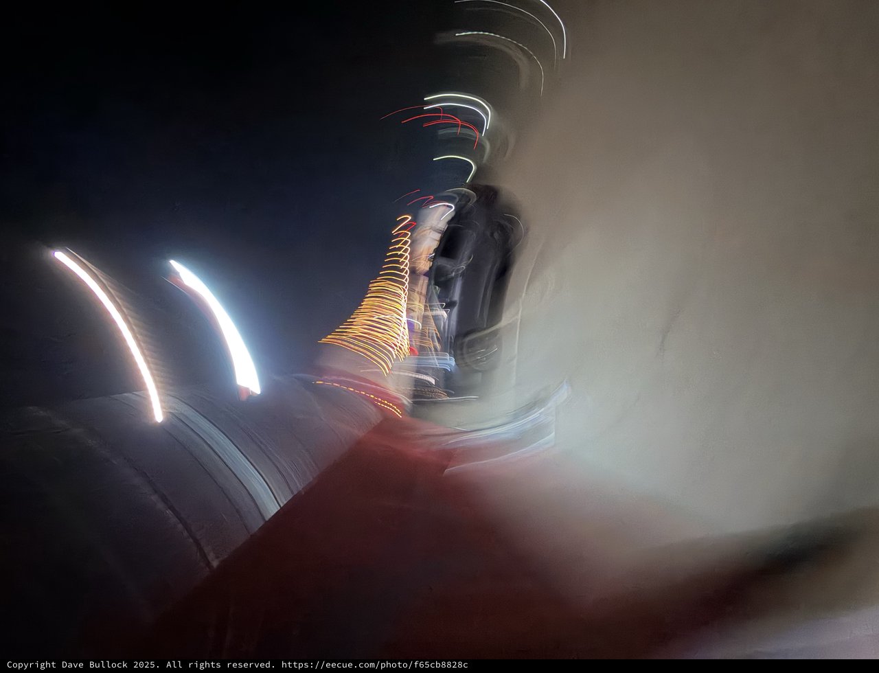 Light Trail Spiral from Electronic Music Concert Performance