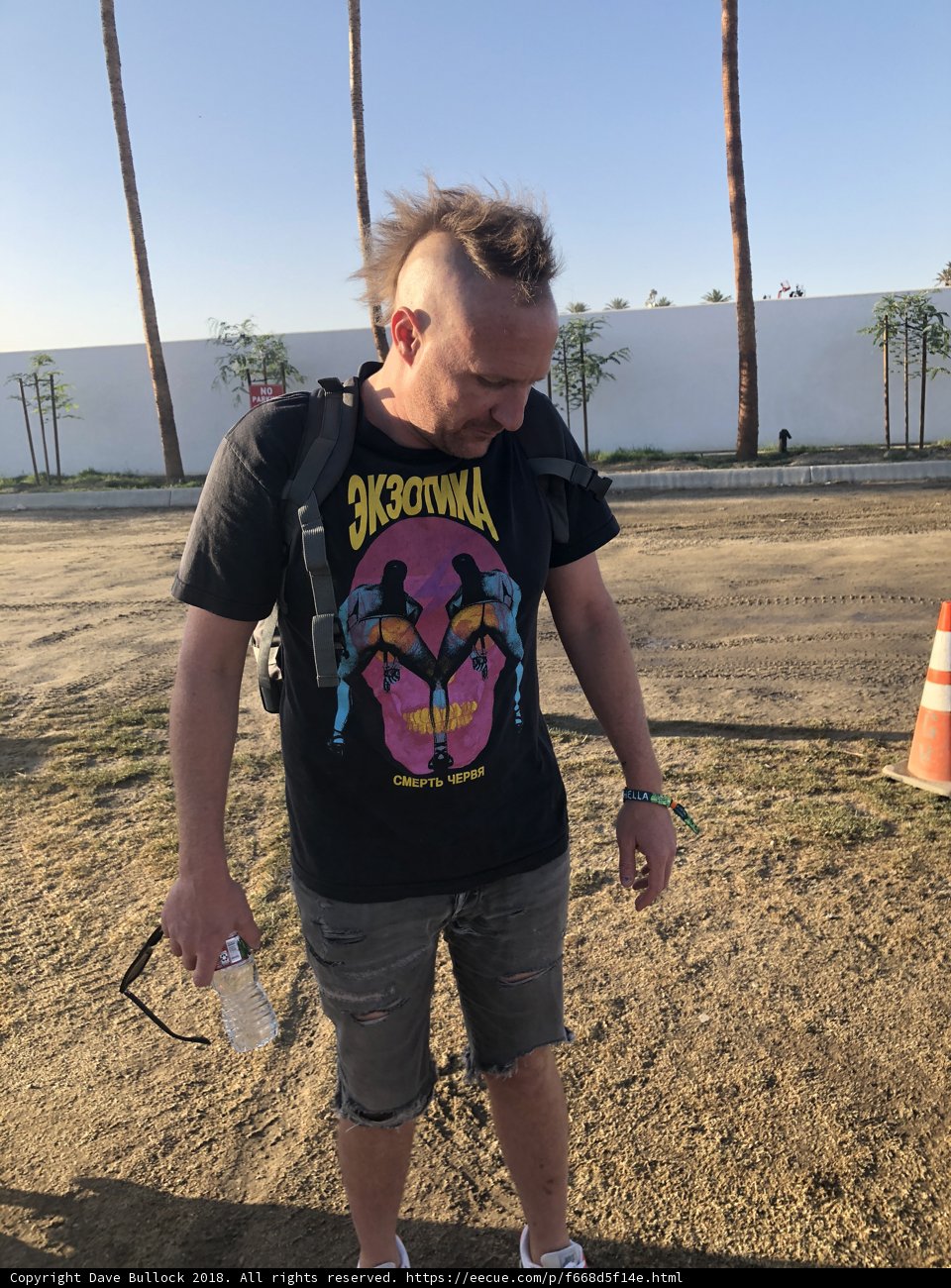 Bald Man in Blue Tee Enjoying Outdoors