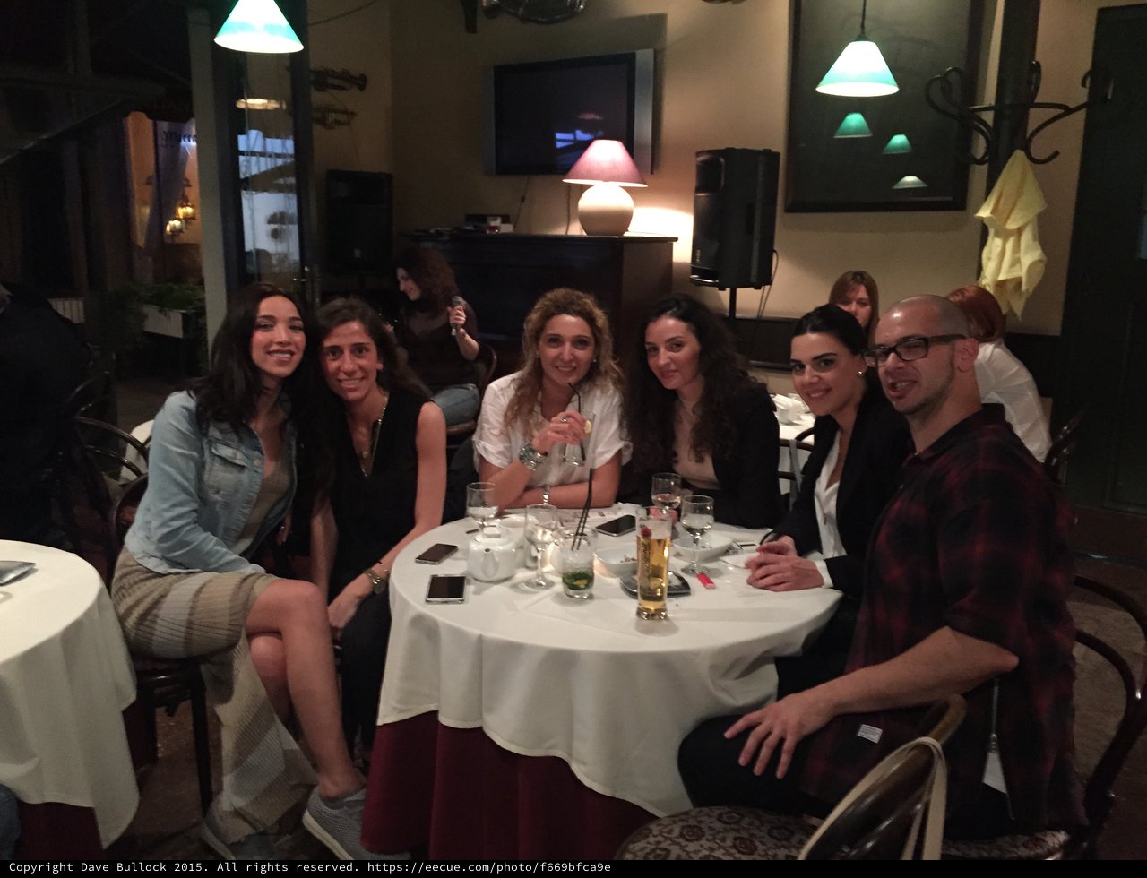 Friends Gathering Around Restaurant Table Evening Out