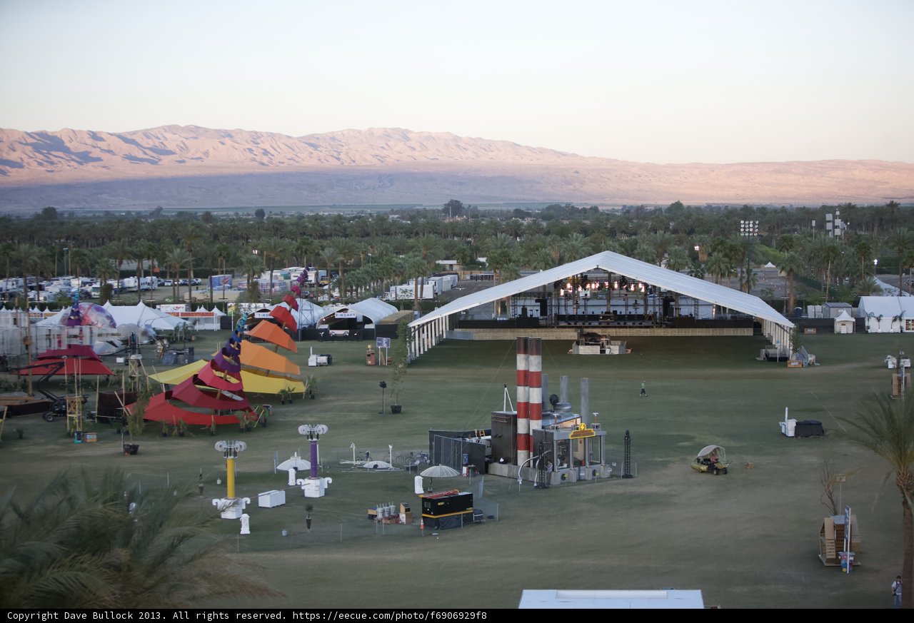Coachella Stage with Mountain Backdrop