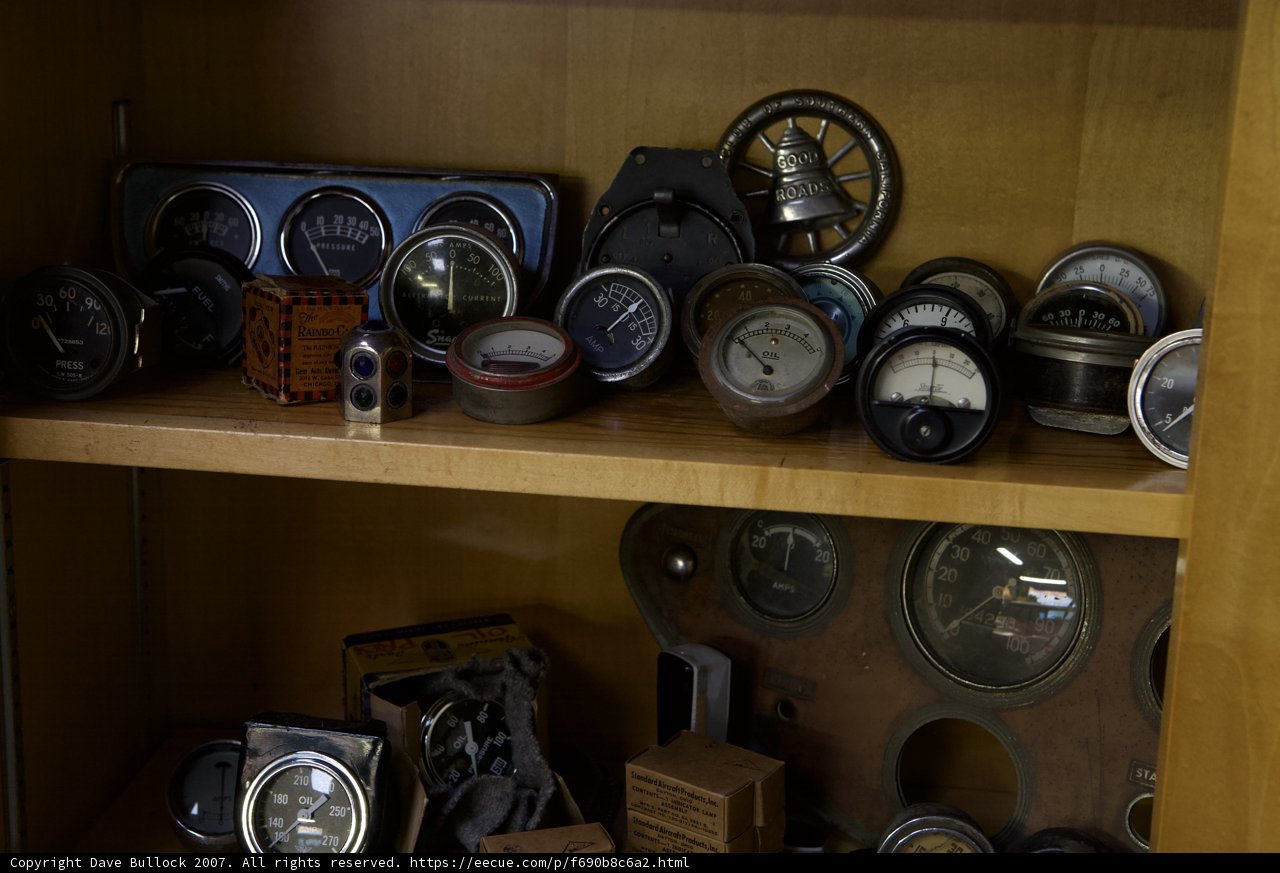 The many gadgets of Mr. Jalopy's shelf