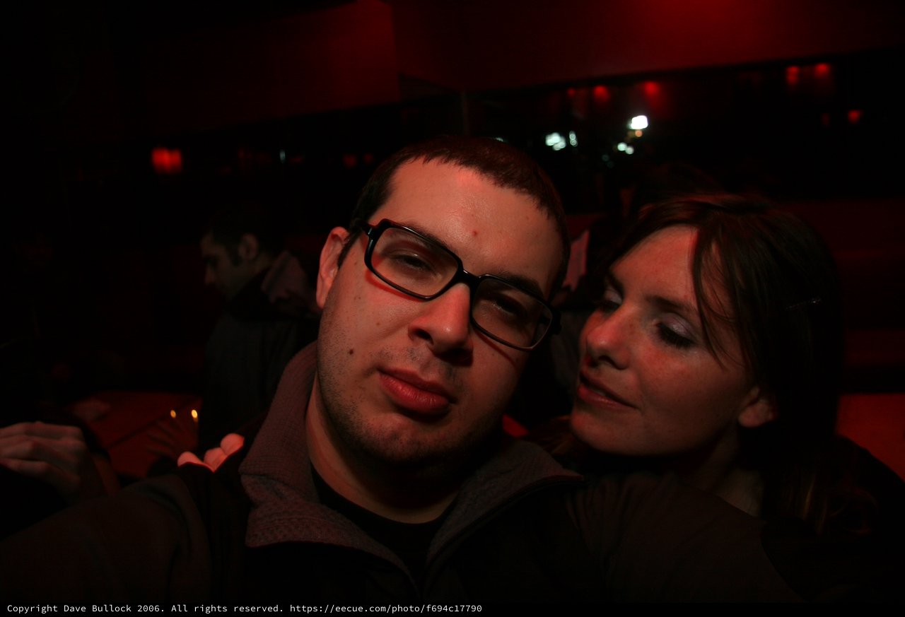 Red-Lit Nightclub Moment with Friends in 2006