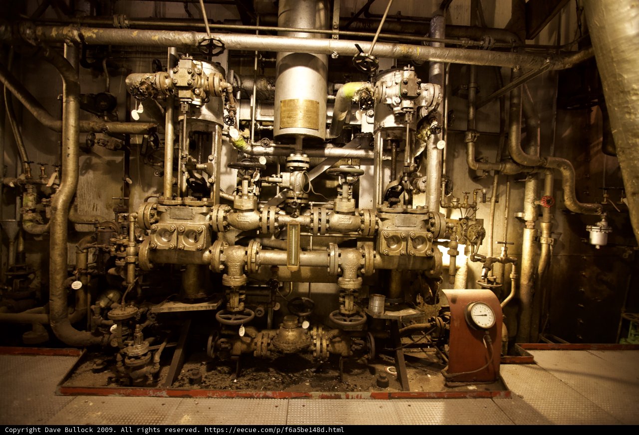 Industrial Engine in a Pipeline Room
