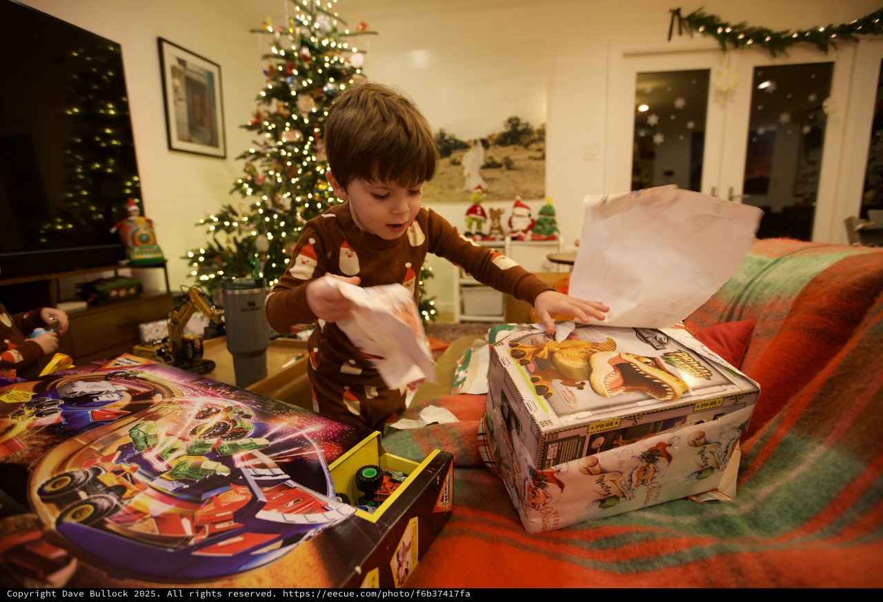 Christmas Morning Gift Opening Joy
