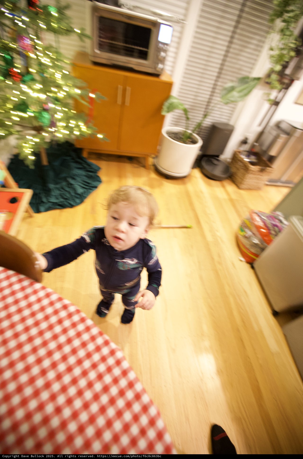 Toddler's Excited Christmas Morning at Home