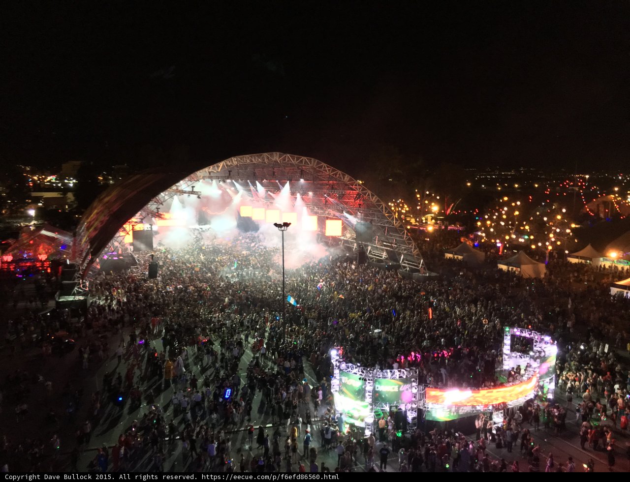 Night Sky Lit Up By Festival Crowd