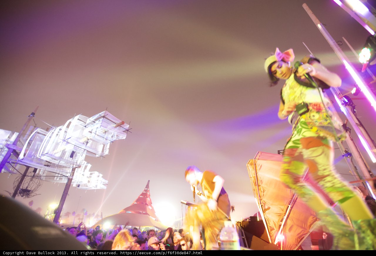 Nighttime Performance at Coachella Festival