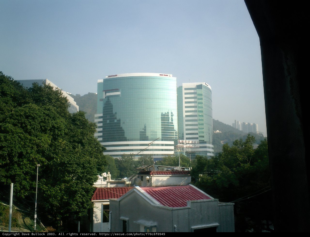 City Skyscraper viewed from a window
