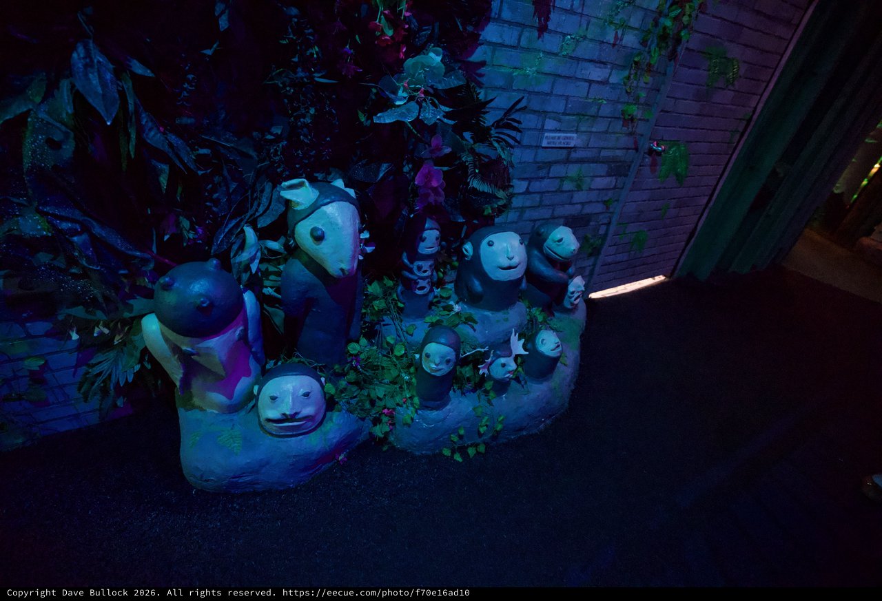 Whimsical Garden Characters in Blue Twilight