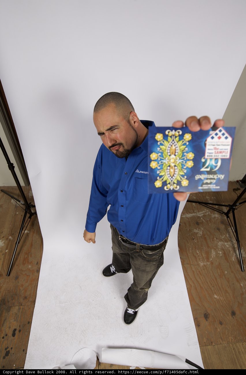 Holding an Advertisement Greeting Card