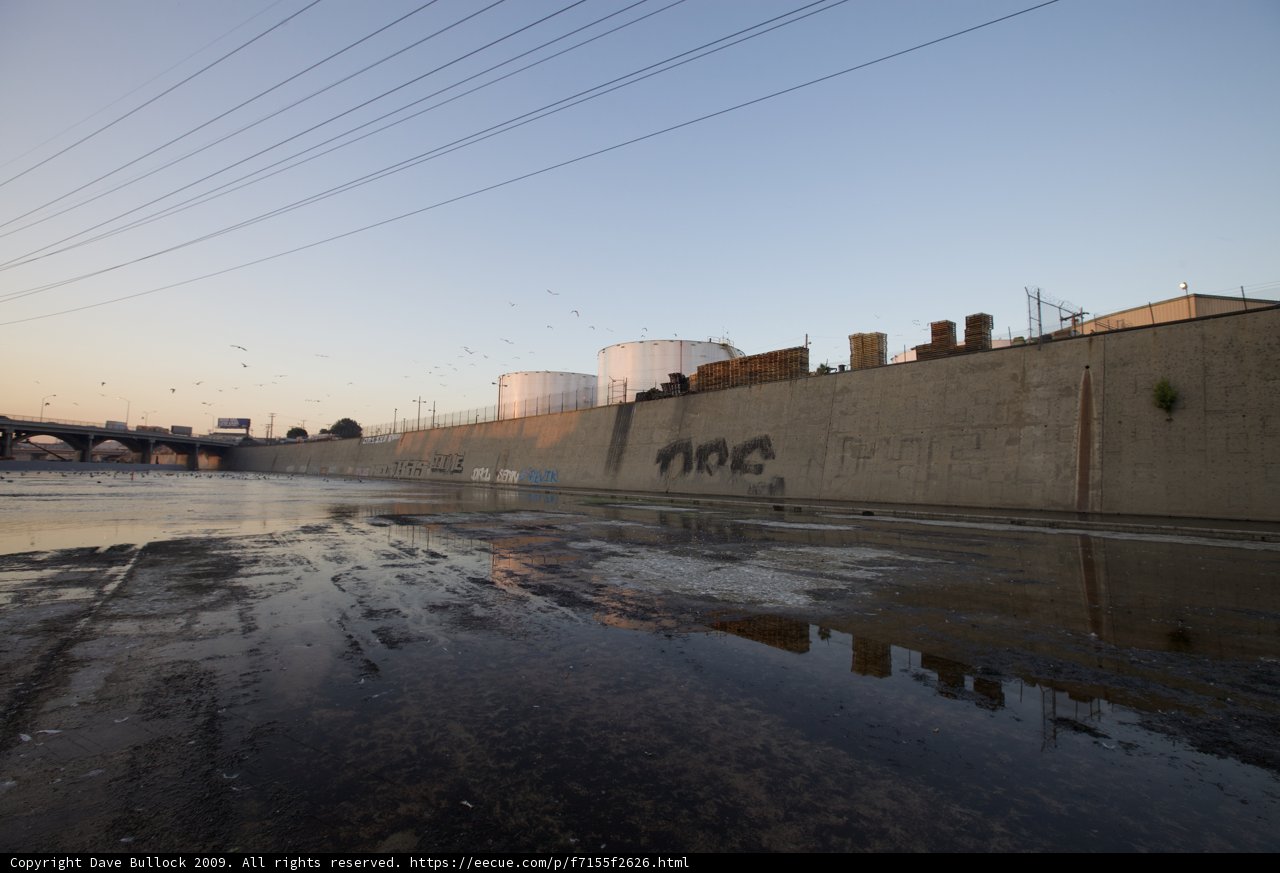 Graffiti and Waterfront Scene