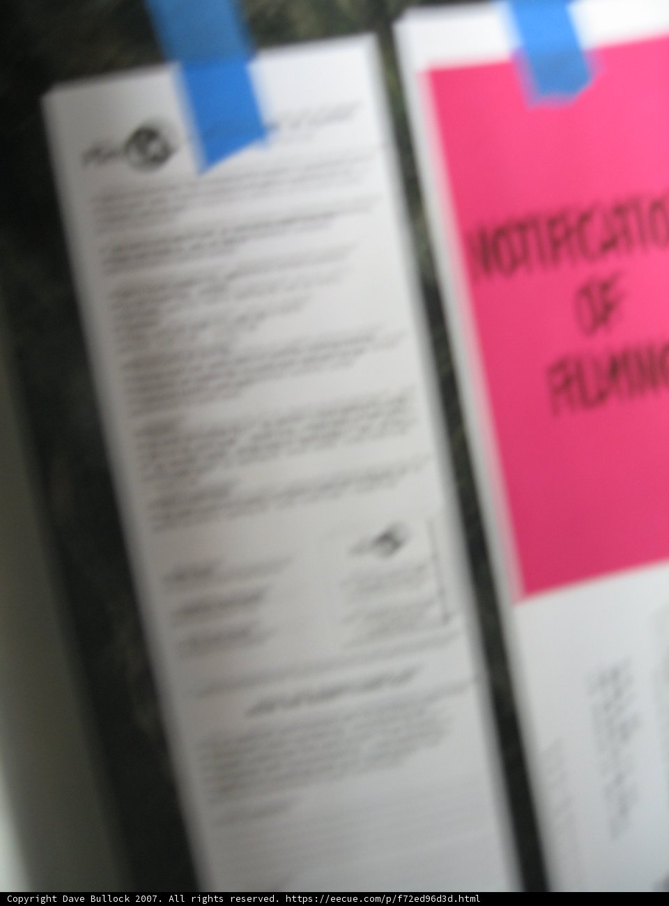Notice of Filming Advertisement