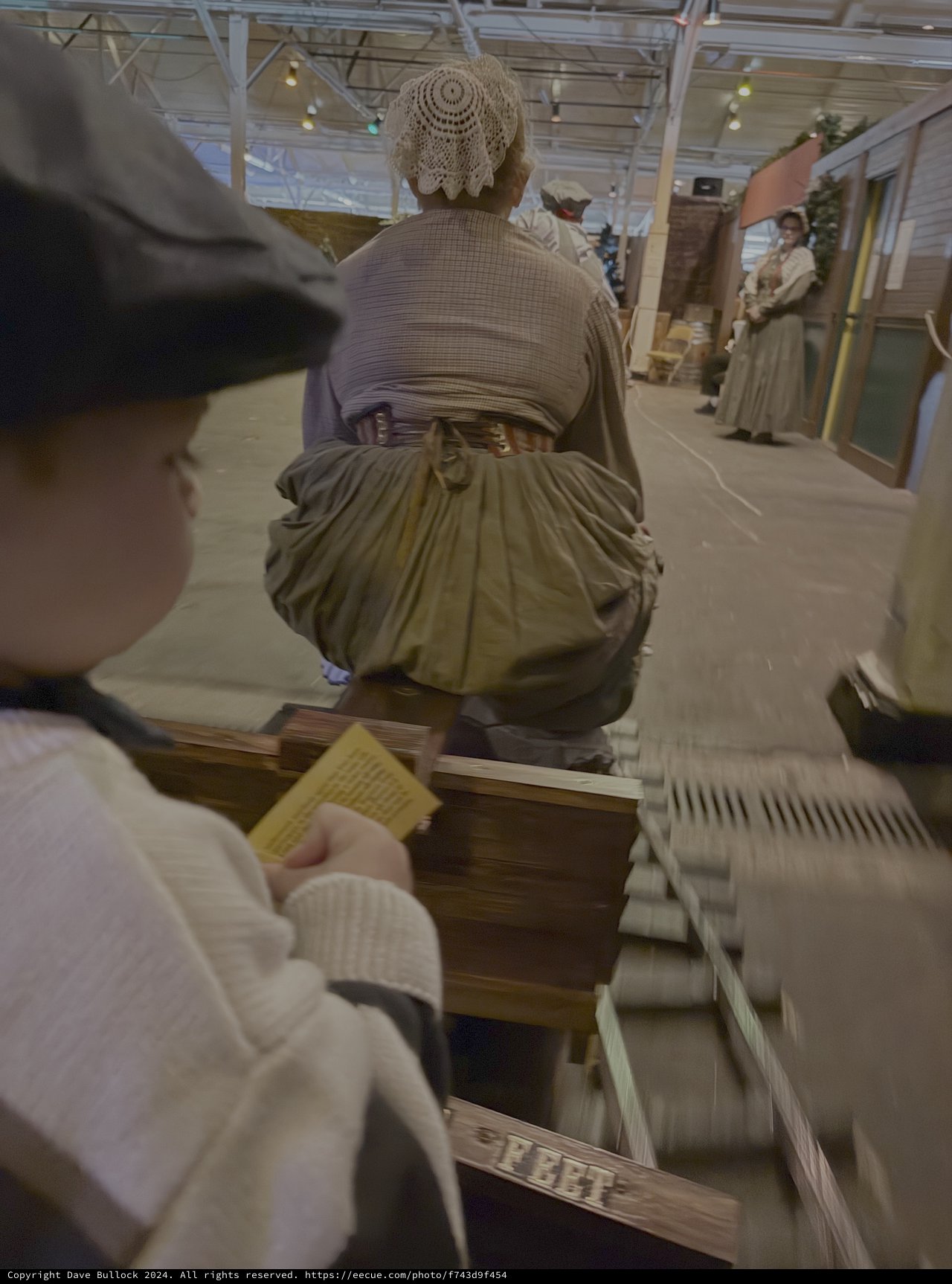 Historical Reenactment Weaving Demonstration at Museum