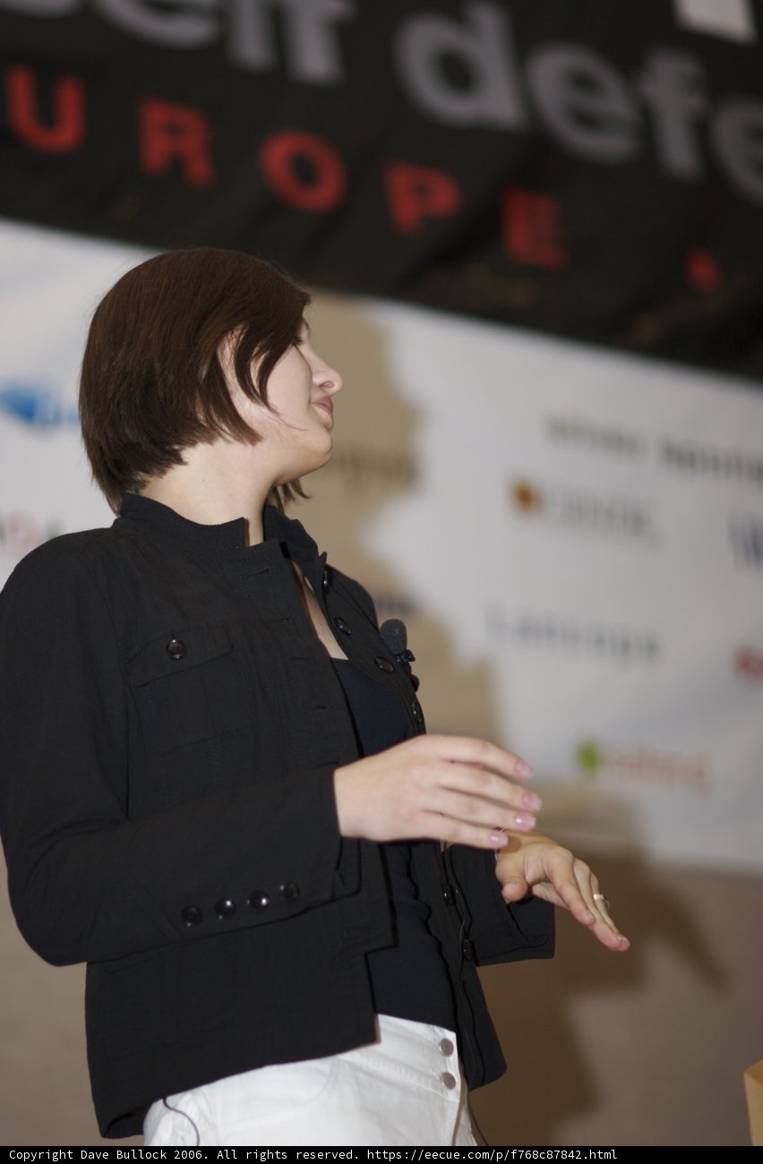 Confident Woman at the Podium