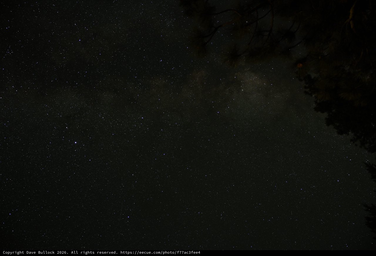 Milky Way Arches Over Mount Lassen Wilderness Night Sky